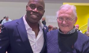 Widnes legends Martin Offiah and Doug Laughton pictured together